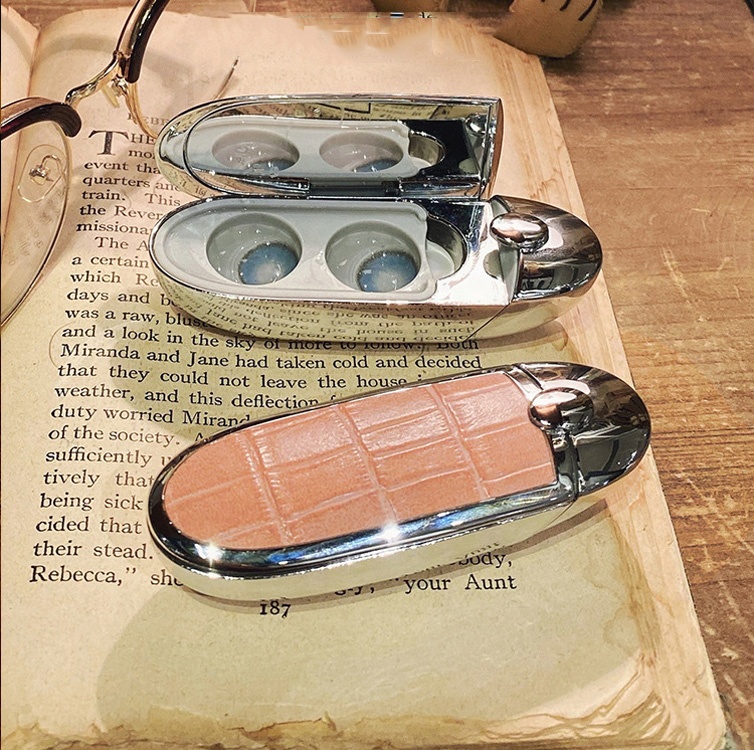 Kit de caja de viaje de estuche de lentes de contacto de lápiz labial de lujo