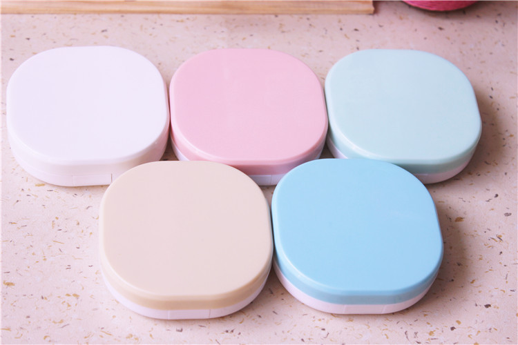 Estuche para lentes de contacto de color puro romántico Estuche para lentes de contacto de color