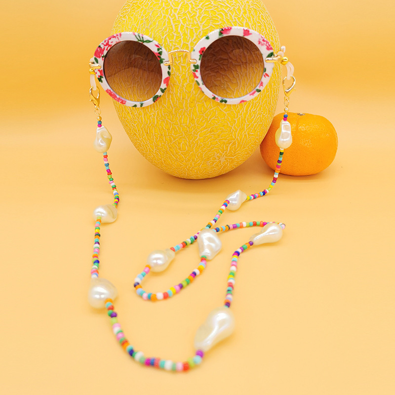 Cadena de anteojos con cuentas coloridas a la moda, gafas de sol, cadenas y cordones para anteojos