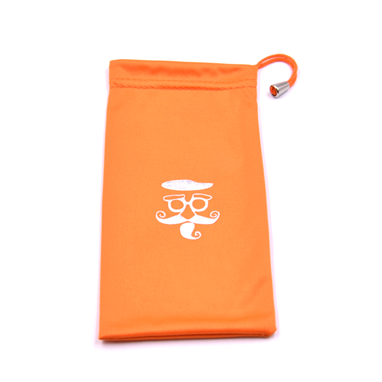 Logotipo personalizado de bolsa de polvo de gafas de sol de impresión de plata caliente 