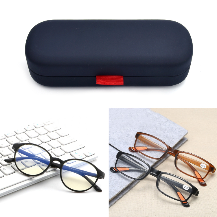 Estuche rígido personalizado para gafas con logotipo impreso en negro