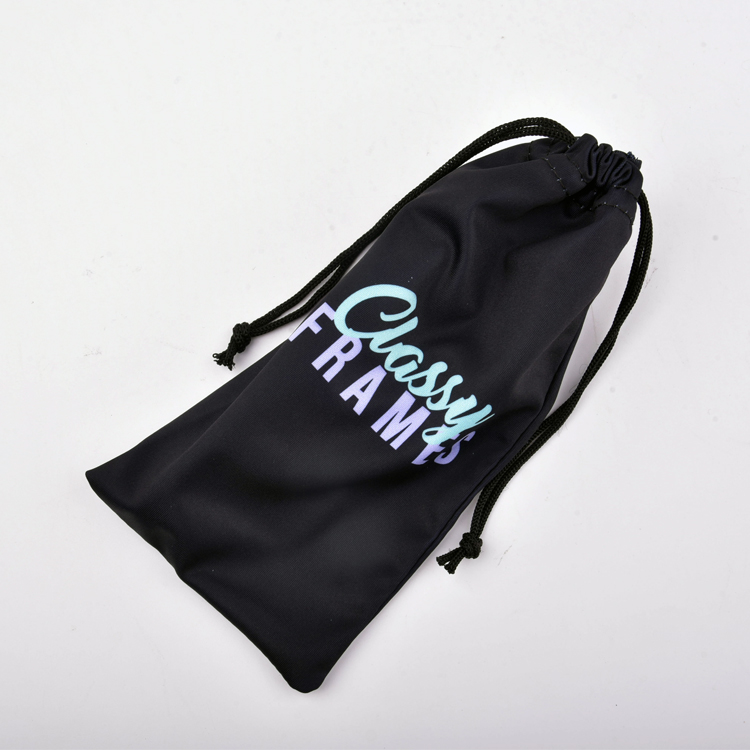 Bolsa con cordón para anteojos de sol de poliéster con logotipo personalizado